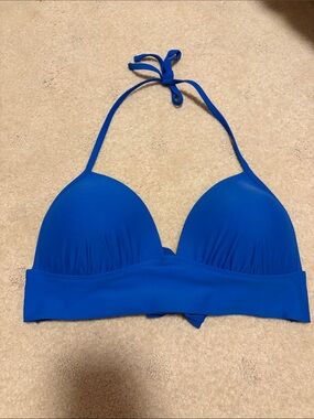 Aerie Royal Blue Halter Push Up Bikini Top - Women Swim Large Super Flattering
